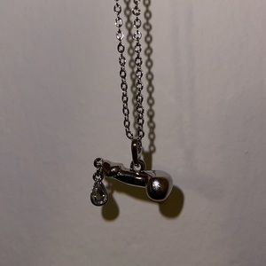 Vivienne Westwood Silver Penis Crystal Love Drop Penis Pendant Necklace